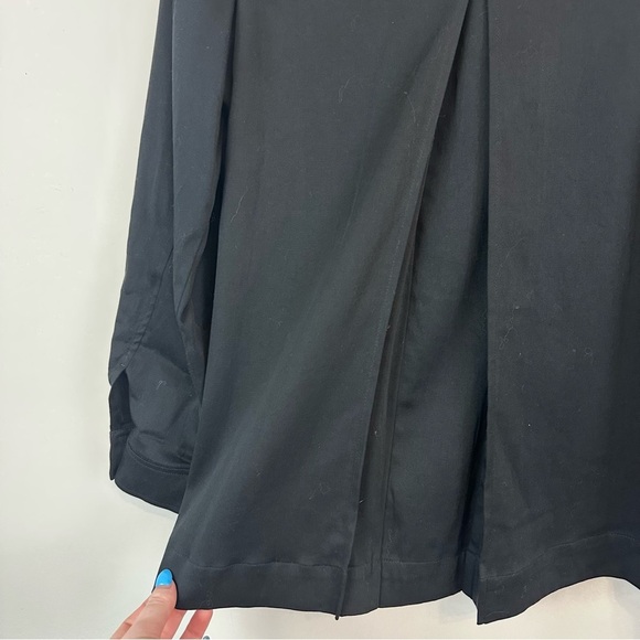 Soft Surroundings | Black Button Down Jersey Material Shirt Tunic Size Medium - Picture 4 of 6